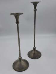 Vintage Indian Brass Candlestick Holders – Pair – Made in India