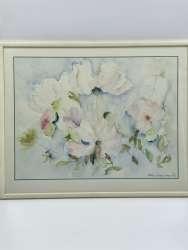 Original Signed Floral Watercolor Painting by Coos Aarden 1992 – Framed Art
