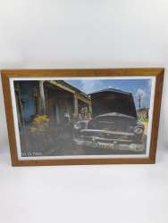 Signed Moshe Ben Nun Framed Classic Car Photograph – Large Wall Art