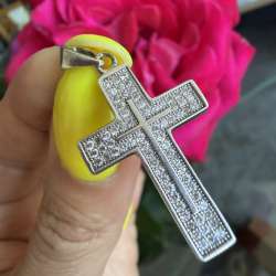 Vintage Pendant Icon Cross Sterling Silver 925 Jewelry Stamped Beautiful 2.94gr