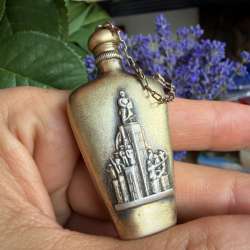 1956 Vintage USSR 875 Gilt Silver Perfume Flask Mini Scent Bottle Soviet Flacon