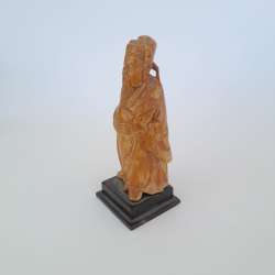 Vintage Asian Wise Man Figurine Carved Look Resin Sculpture Oriental Decor Gift