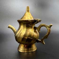 Vintage Miniature Coffee Pot Brass Collectable England Decorative 3.14''
