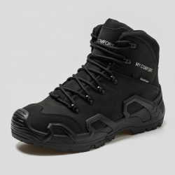 Men's Black Waterproof Tactical Hiking Boots Outdoor Work Combat Footwear Durable Comfortable Non-Slip Grip
