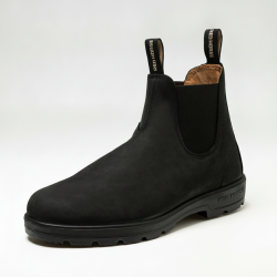 Black Leather Chelsea Boots Men's Women's Ankle Slip On Casual Work Comfort Fashion
