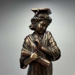 Genesis Chloe Graduate Girl Figurine, Bronze Student Statue Home Decor Gift