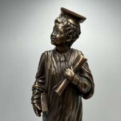 Genesis Fine Arts Chloe Graduate Boy Figurine Bronze Student Home Decor Gift