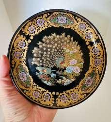 Moroccan Taous plate, a decorative ceramic item Vintage Plate porcelain peacock