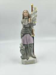 Large Vintage Joan of Arc Porcelain Statue – French Religious Figurine 39cm