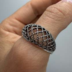 Vintage Ring Sterling Silver 925 Filigree Women's Jewelry Beautiful Big S 12.5US