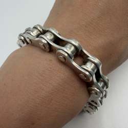 Heavy Sterling Silver 925 Bike Chain Bracelet Men’s Vintage Designer 77gr