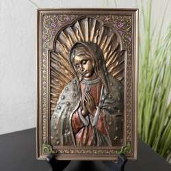 Virgin Mary Wall Plaque Bronze Finish Madonna Religious Icon Catholic Decor Gift