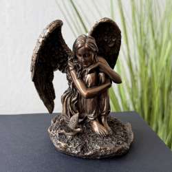 Angel Figurine Polystone Seated Angel Statue Sympathy Gift Spiritual Home Decor