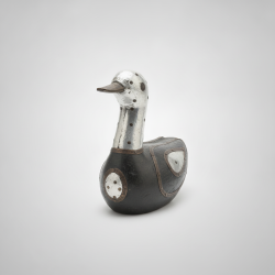 Handmade Vintage Wooden & Metal Duck Figurine Sculpture | Rustic Home Decor Collectible Ornament