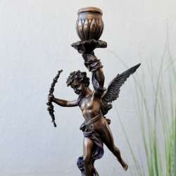 Cupid Candle Holder Bronze Finish Cherub Candlestick Romantic Wedding Gift Decor