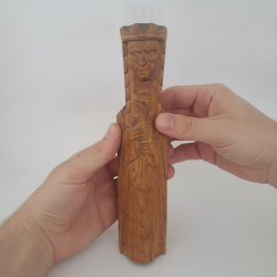Egyptian Style Wood Carved Woman Figurine Statue Queen Decorative Art Sculpture