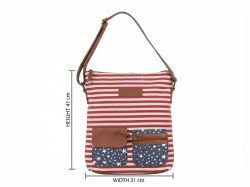 American Eagle Striped Crossbody Bag - Canvas Casual Shoulder Bag