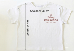 Disney Princess Graphic T-Shirt - Kids Casual White Tee - 