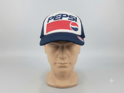 Vintage Style PEPSI Trucker Hat - Blue & White Mesh Snapback Cap - 