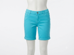: Gina Women's Bermuda Shorts - Turquoise - Size 36 - Cotton Bleu
