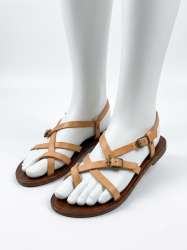 Mossimo Supply Co. Women's Gladiator Sandals Tan Leather Strappy Flat Size 7