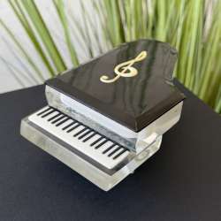 Vintage USSR Odessa Plastic Piano Powder BoxTrinket Jewelry Case Gift 1970