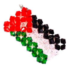 Handmade Multi-Color Crystal Key Chain with Jordan Flag Design