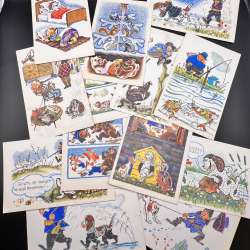 1968 Lot of 13 Humor Vintage Russian Soviet USSR CCCP Postcard Great Condition