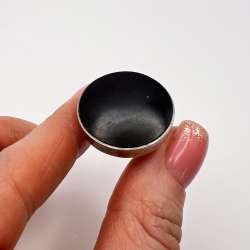 Huge Vintage Sterling Silver 925 Women's Jewelry Ring Black Stone Size 6.5