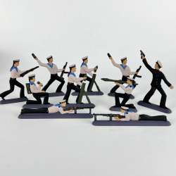 Set 10  USSR Soldiers Sailors Vintage Iron Tin Toy Red Army Military WW2 Ukraine
