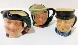 Royal Daulton lot of 3 Characters Jug Vintage Mine Host 1957 Small size 2.3