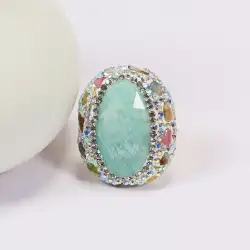 Vintage Blue jewelry ring studded with a luxurious colored tourmaline stone