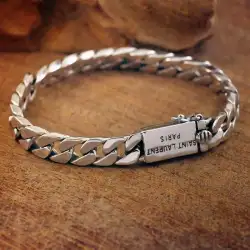 Classic 925 Sterling Silver Solid Thick Big Bracelet for Men Boys Jewelry Gift