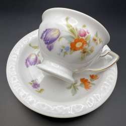Bavaria Maria Vintage Miniature Porcelain Tea Coffee Pair Saucer Cup Dinneware