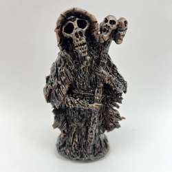 Art Ceramic Figurine Statue Skeleton Monk Death Hand Made Gift Collectible