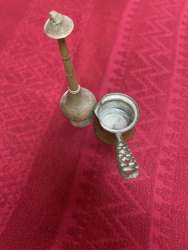 Small antique copper pieces representing the Arabic coffee dallah ,kohl tool