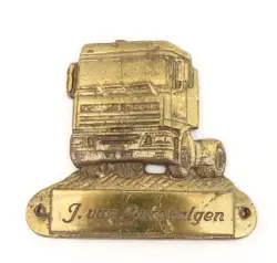 Vintage Relief on the old wall a German bronze van Lambalgen plate