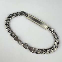 Vintage Sterling Silver 925 Enamel Women's Men's Chain Bracelet Marked 19 gr