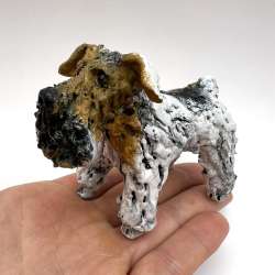 Art Ceramic Figurine Statue Figure Dog Fox Terrier Hand Made Decor Collectible