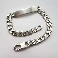 Vintage Sterling Silver 925 Women's Men's Chain Bracelet Marked 20.3 gr