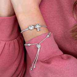 New Genuine Authentic Pandora Classic Silver Heart Clasp Bracelet ~590719-19cm.