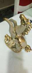 Shiny Gold Finish Ceramic Horse Figurine / Figurine 10cm Tall