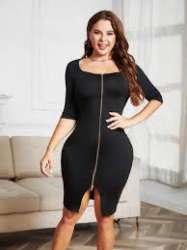 Fashion Women Sexy Club Dress Autumn Summer Black Bodycon Femme Tight Long Sleev