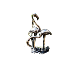 Vintage Charming sculpture Pair of Flamingos Miniature Sterling Silver 800