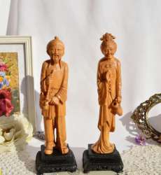 Vintage rare pair of sculptures handcrafted from polymer resin and marble chips