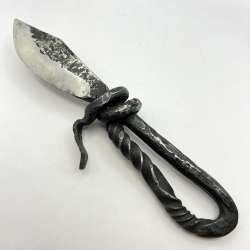 Solid Forged Handmade Kuyabrik Knife Scabbard Blackened Steel