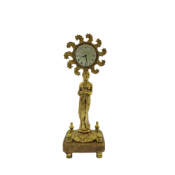 Vintage Victorian Bronze Table Clock for Home Desktop Decor