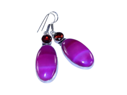 vintage Jewelry Women's Natural Botswana Garnet Earrings in 925 Sterling Silver