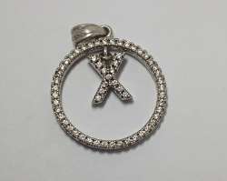 Vintage Sterling Silver 925 Womens Jewelry Pendant small  zerconia