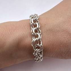 Fine Vintage Sterling Silver 925 Women's Men's Chain Bracelet Marked 13.8 gr